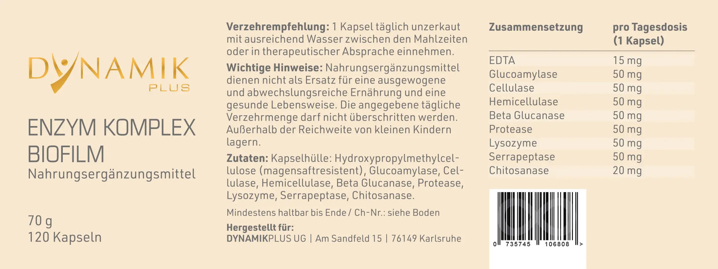 Dynamik Plus Enzym Komplex Biofilm 120 Tabletten