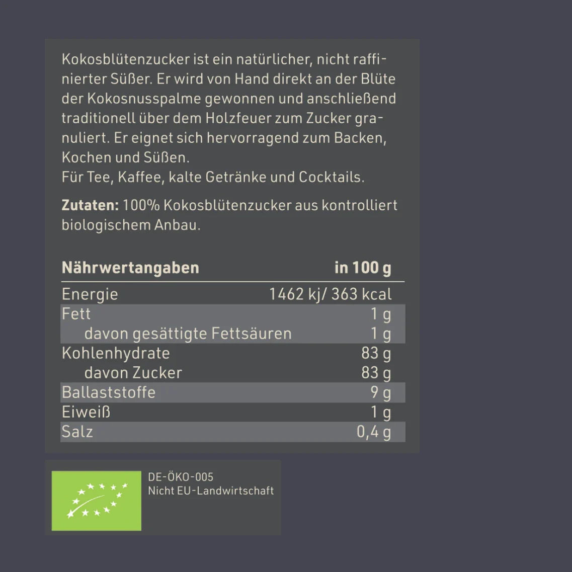 Dynamik Plus Bio Kokosblütenzucker 500g Beutel