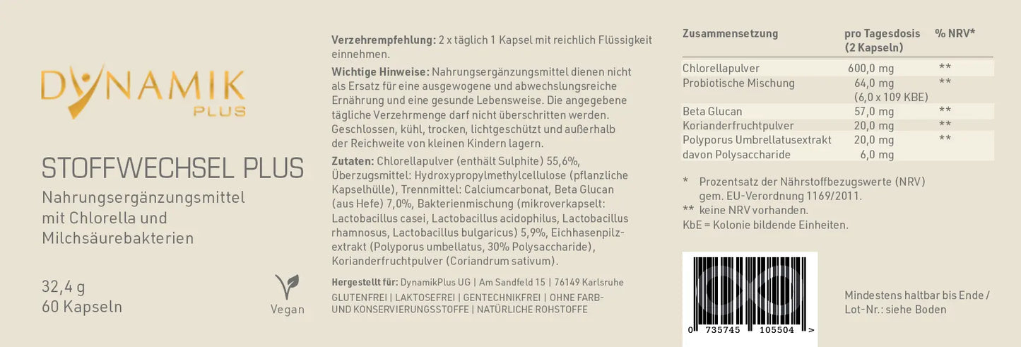 Dynamik Plus Stoffwechsel Plus 60 Kapseln