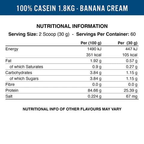 Applied Nutrition 100% Casein Protein Powder 1800g Dose