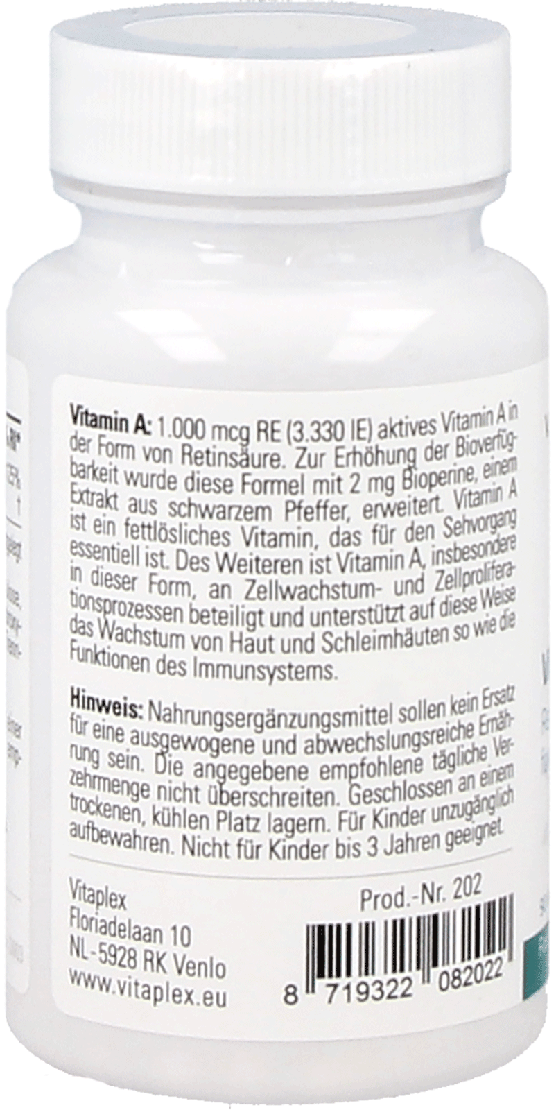 Vitaplex Vitamin A mit Bioperine™