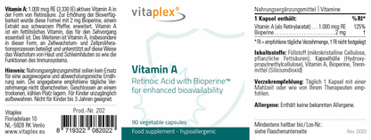 Vitaplex Vitamin A mit Bioperine™