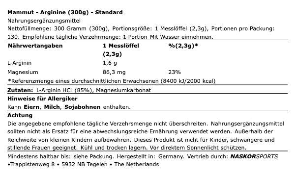 Mammut Arginine 300g