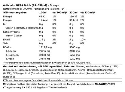 Activlab BCAA Drink (24x330ml)