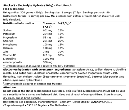 Stacker2 Electrolyte Hydrate 300g