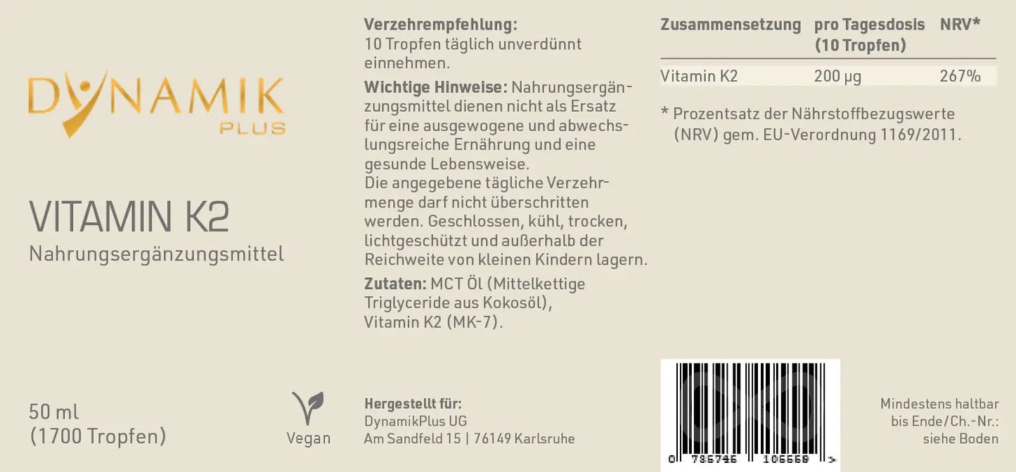 Dynamik Plus Vitamin K2 (MK-7) 50ml Flasche