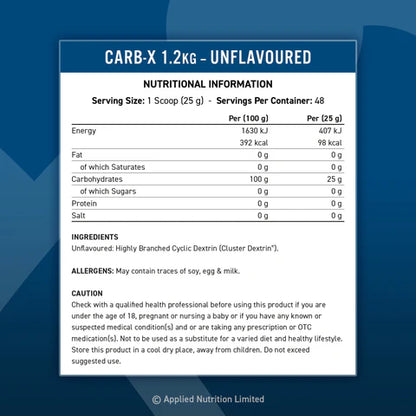 Applied Nutrition Carb-X Dextrin 1200g Dose