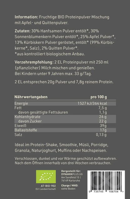 Dynamik Plus Bio Protein Apfel Quitte 200g