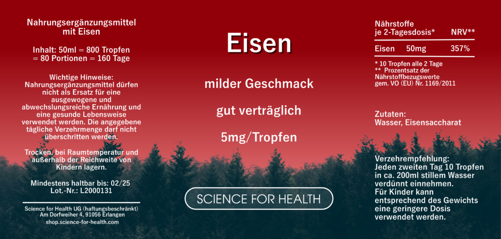 Science for Health Eisen Tropfen 50ml