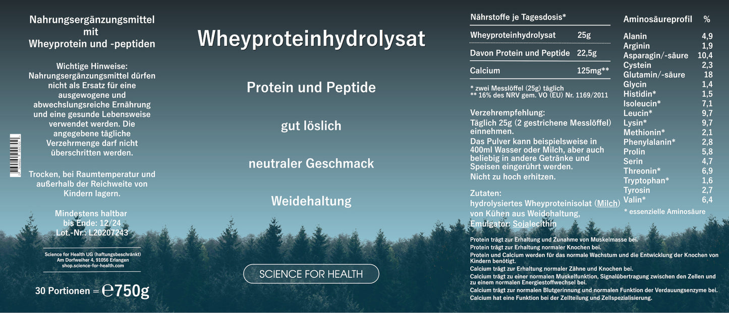 Science for Health Protein – Whey Hydrolysat 750g