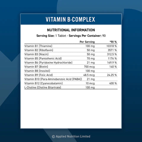 Applied Nutrition Vitamin B Komplex 90 Kapseln