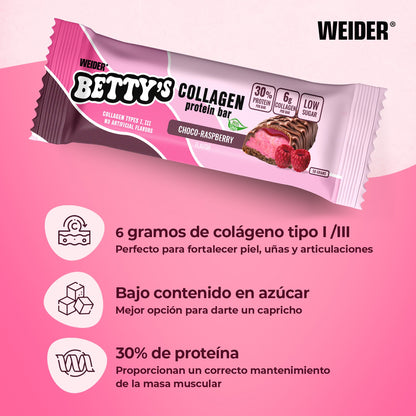 Weider Betty's Collagen Protein Bar Choco-Raspberry 12x50g