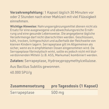 Dynamik Plus Serrapeptase 90 Kapseln