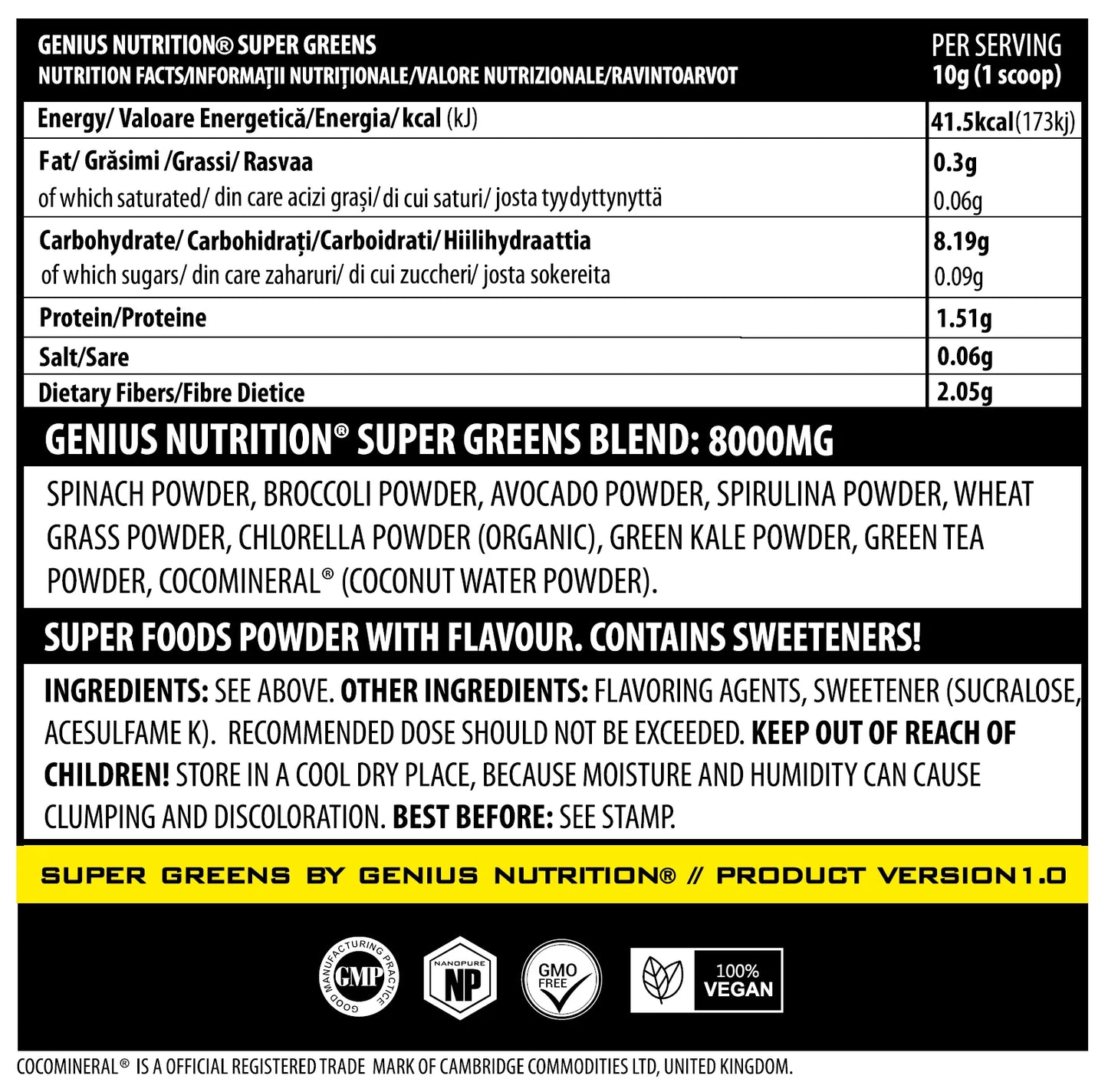 Genius Nutrition Super Greens 300g