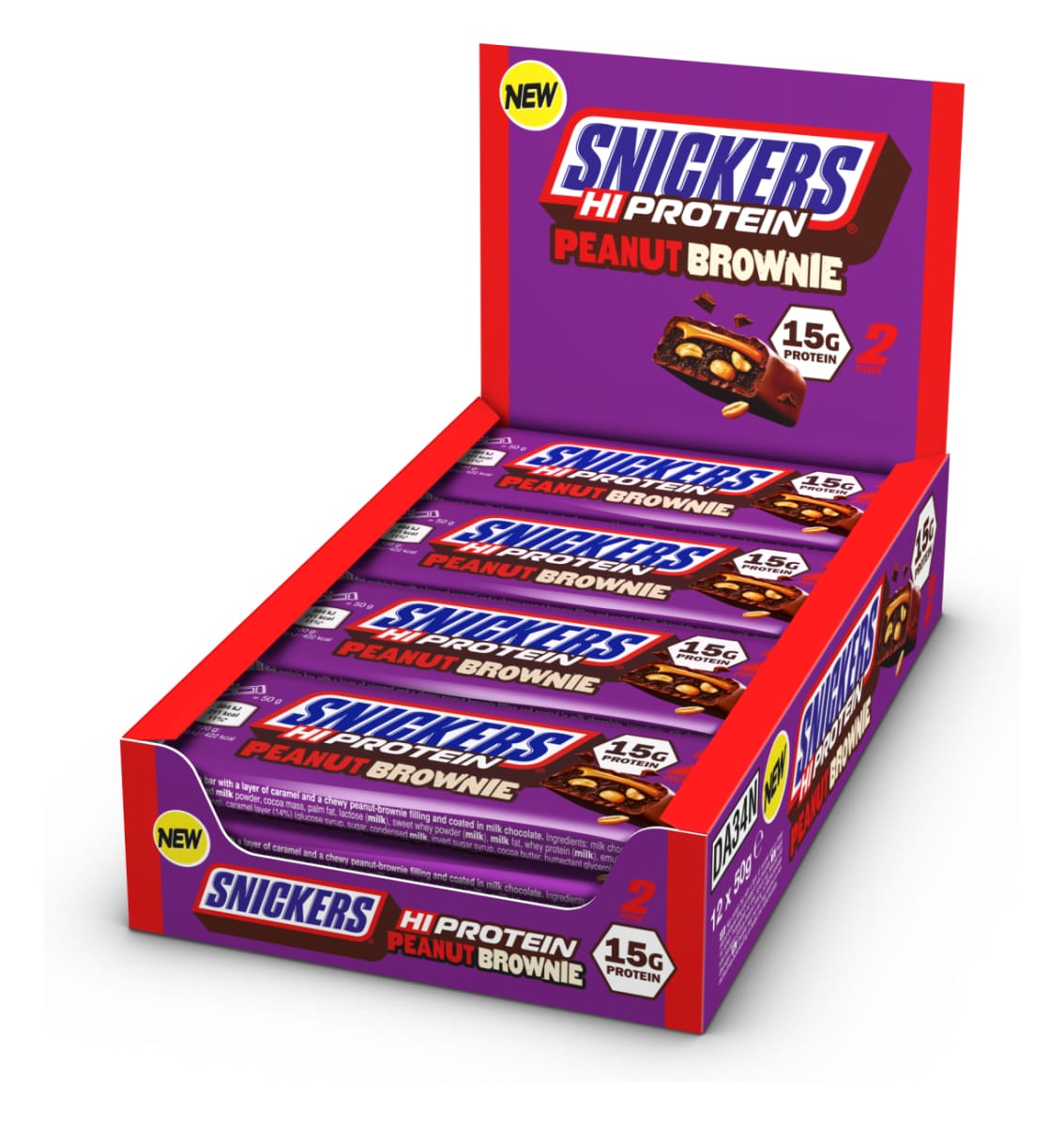 Snickers Hi Protein Bar Peanut Brownie Proteinriegel 12x50g