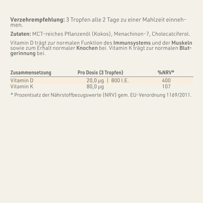 Dynamik Plus  Vitamin D3 + K2 Tropfen 30 ml