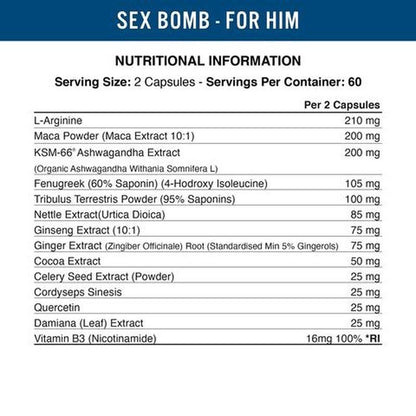 Applied Nutrition Sex Bomb Male 120 Kapseln