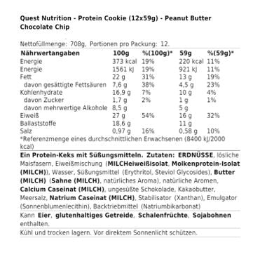 Quest Nutrition Protein Cookies 12x59g