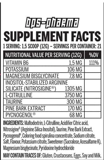 BPS Pharma NOT4PUSSY Ultimate Pump Booster 250g