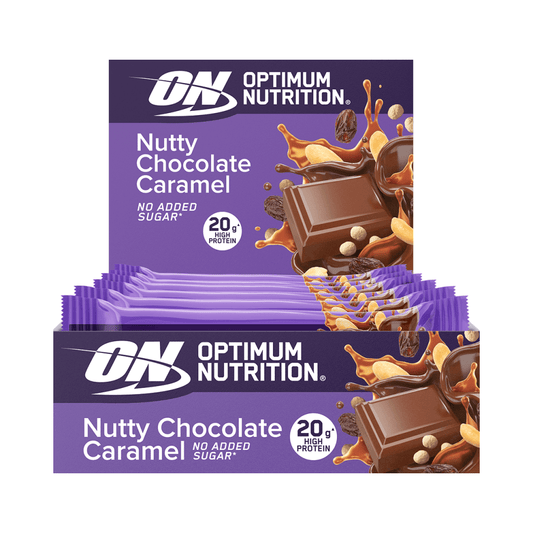 Optimum Nutrition Nutty Chocolate Caramel Protein Bar Proteinriegel Box (10x70g)