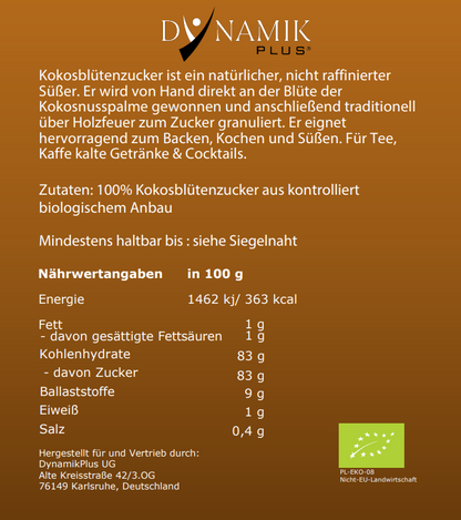 Dynamik Plus Bio Kokosblütenzucker 1000g Beutel